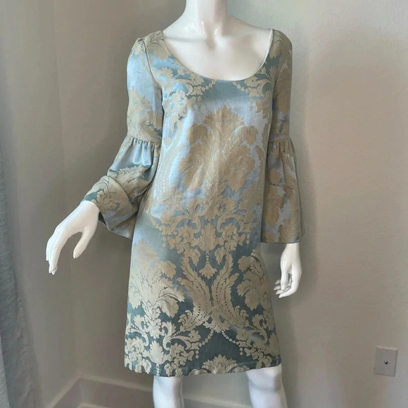 Lotusgrace Bell Sleeve Damask Cocktail Dress size 2 - Picture 13 of 13